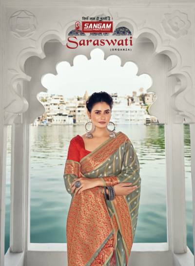 Saraswati By Sangam Prints Organza Festive Wear Saree Collection
